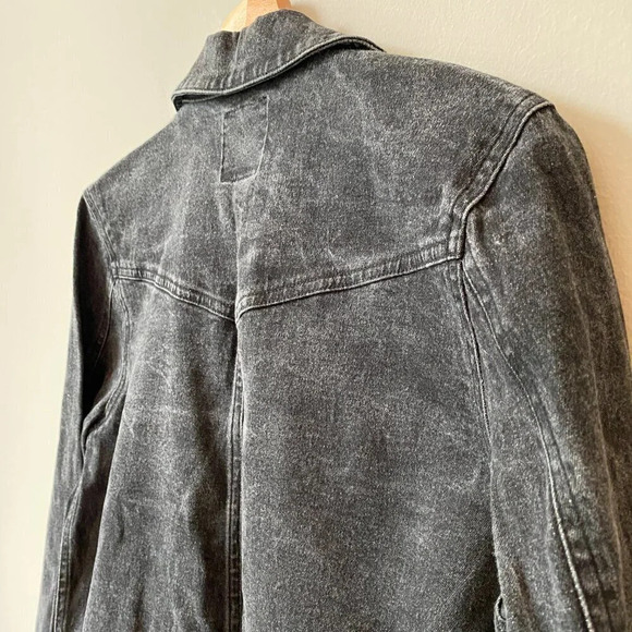 Isaac Mizrahi for Target Women's Medium Double Breasted Black Denim Jean Jacket - Picture 15 of 16